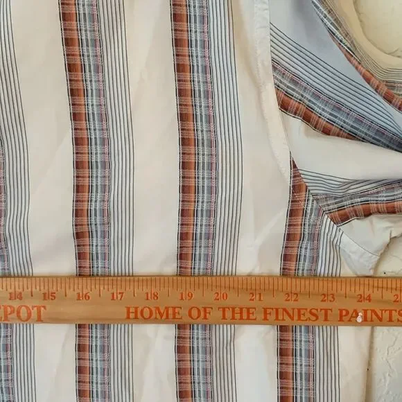 Tommy Bahama Silk Cotton Casual Button Down Shirt White Blue Dress Shirt Size XL - Picture 5 of 10